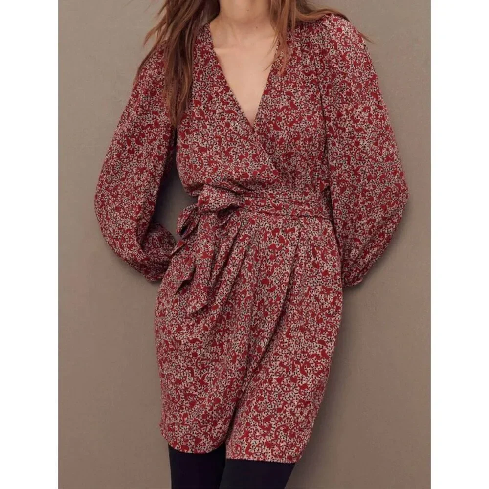 Ba&sh Floral Printed Camille Wrap Dress Size 2 - Picture 11 of 15